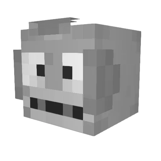 Hakatakata Minecraft avatar head, 3D render