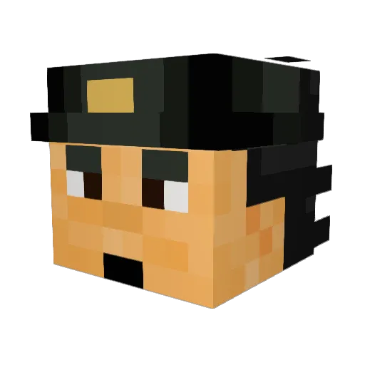 Hakdo Minecraft avatar head, 3D render