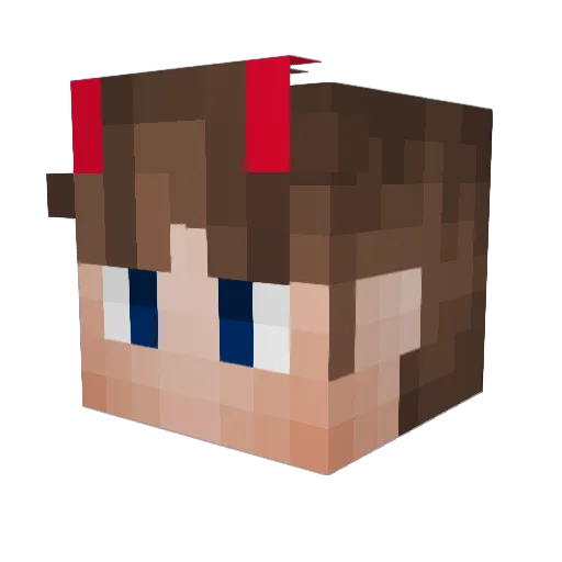 Hakkira Minecraft avatar head, 3D render
