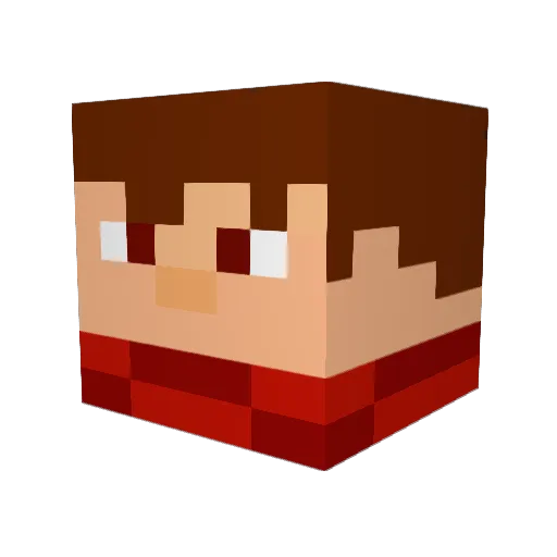 Hakko_D Minecraft avatar head, 3D render
