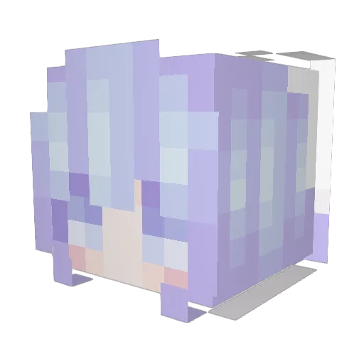 Hakkumai Minecraft avatar head, 3D render