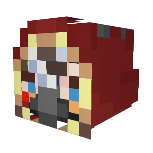 HakosBaelz Minecraft avatar head, 3D render