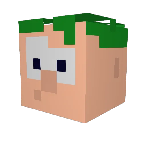 Haks22 Minecraft avatar head, 3D render