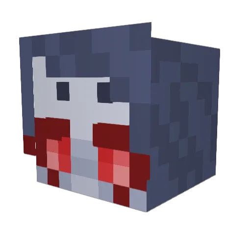 Haksie Minecraft avatar head, 3D render