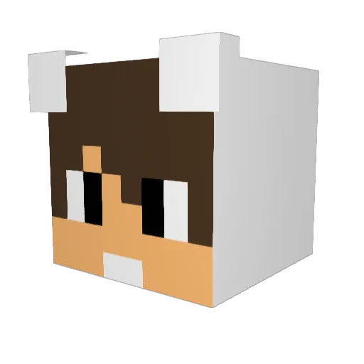 HakuAlejo Minecraft avatar head, 3D render