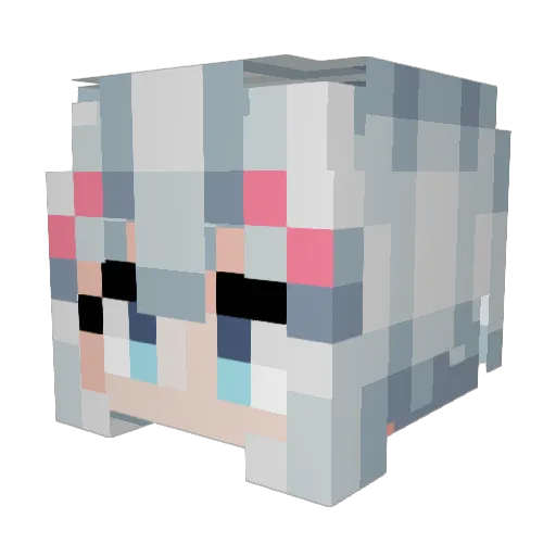 HakuLemon Minecraft avatar head, 3D render