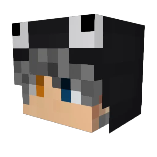 Haku_YT Minecraft avatar head, 3D render
