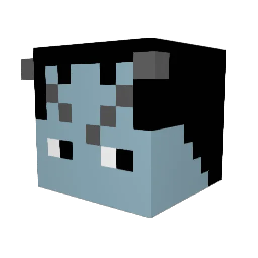 Haku_ice Minecraft avatar head, 3D render