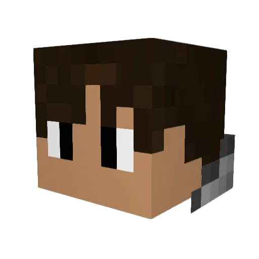 Hakudax02 Minecraft avatar head, 3D render