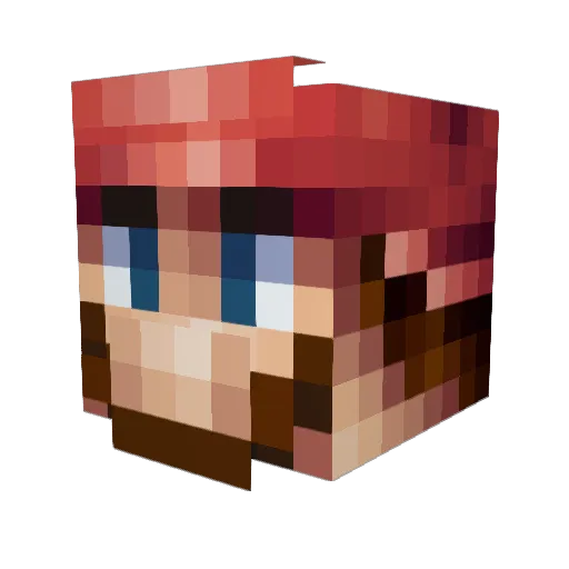 Hakujiin Minecraft avatar head, 3D render