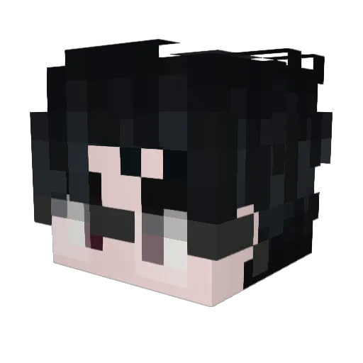 Hakumzin Minecraft avatar head, 3D render