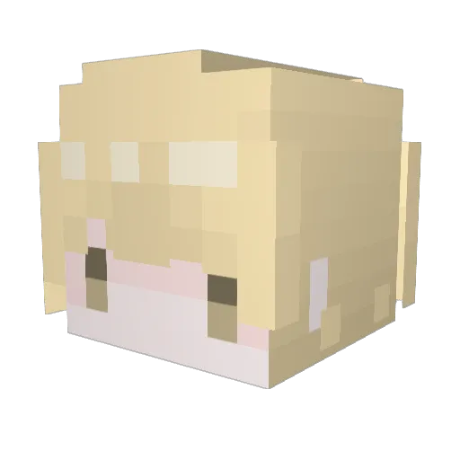 Hakunama Minecraft avatar head, 3D render