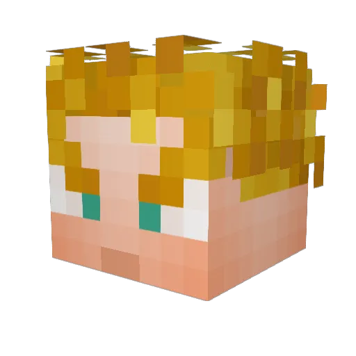 HalFala Minecraft avatar head, 3D render