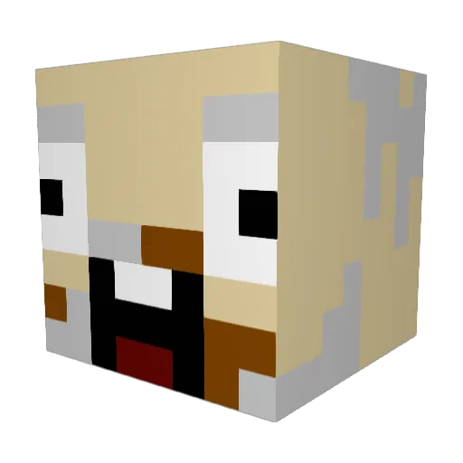 HalalLobahLobah Minecraft avatar head, 3D render
