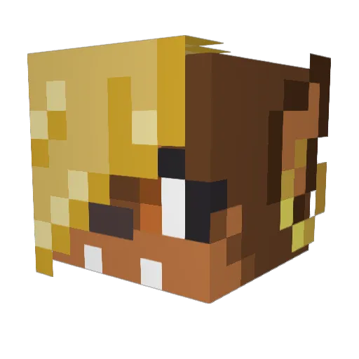 Halbean Minecraft avatar head, 3D render