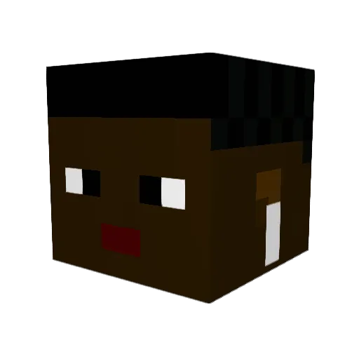 Halbeo Minecraft avatar head, 3D render