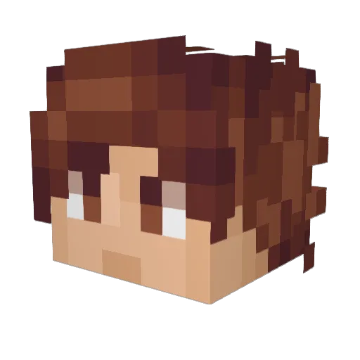 Halbrave Minecraft avatar head, 3D render