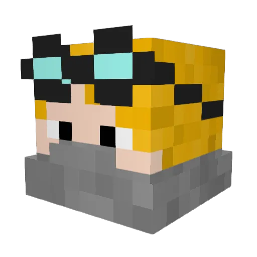 Haldareus Minecraft avatar head, 3D render