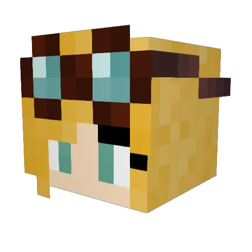 Halesok Minecraft avatar head, 3D render