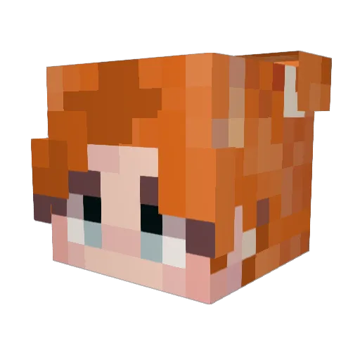 HaleyCatLady Minecraft avatar head, 3D render