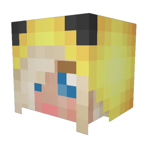 Haleychu Minecraft avatar head, 3D render