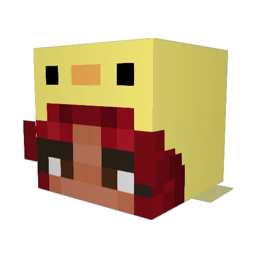 HalfAVee Minecraft avatar head, 3D render
