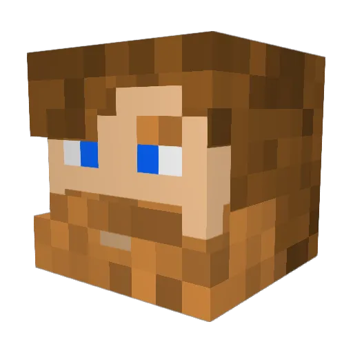 HalfAsleep Minecraft avatar head, 3D render