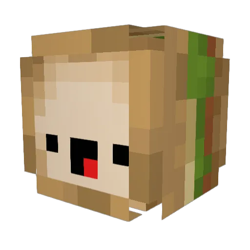 HalfBaked_Hero Minecraft avatar head, 3D render
