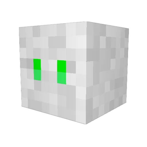 HalfBot Minecraft avatar head, 3D render