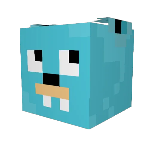 HalfSagittarius Minecraft avatar head, 3D render