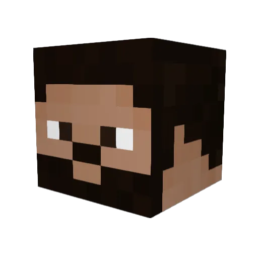 HalfShoe Minecraft avatar head, 3D render