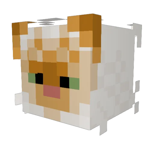 Halfophobia Minecraft avatar head, 3D render