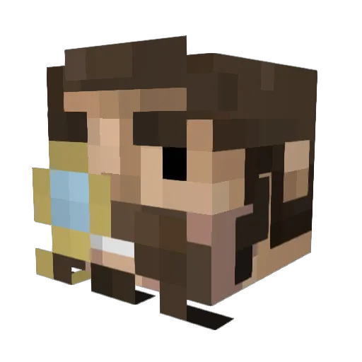 Halftone Minecraft avatar head, 3D render
