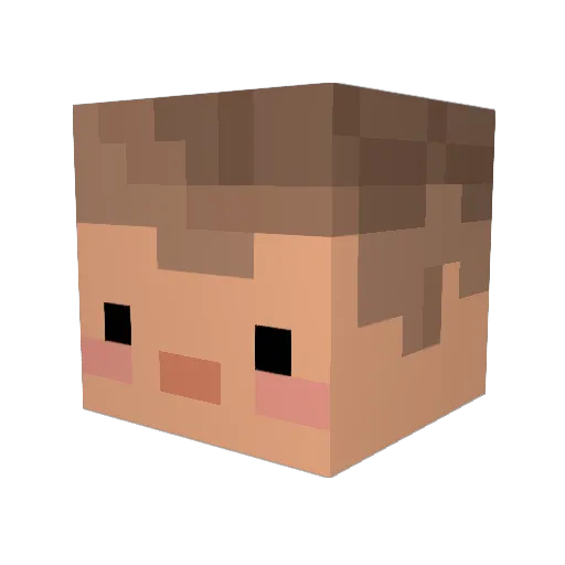 Halibre Minecraft avatar head, 3D render