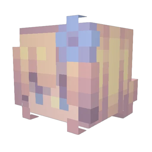 Halicrea Minecraft avatar head, 3D render