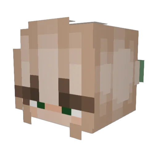HalleCat Minecraft avatar head, 3D render