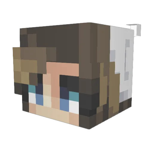 HallieGal Minecraft avatar head, 3D render