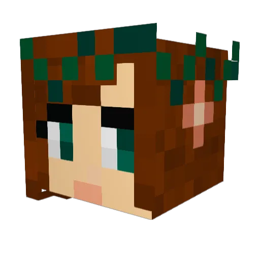 Halliemelon Minecraft avatar head, 3D render