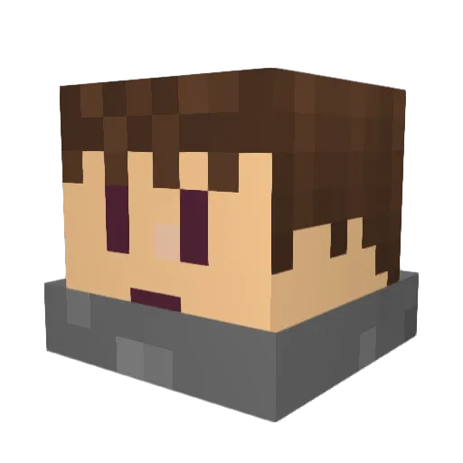 Hallkonz Minecraft avatar head, 3D render