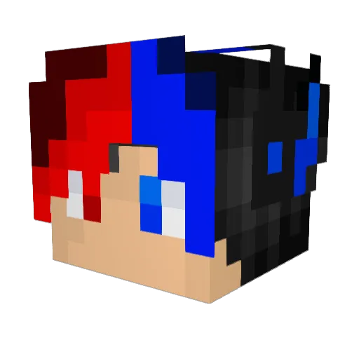 Hallo1357 Minecraft avatar head, 3D render