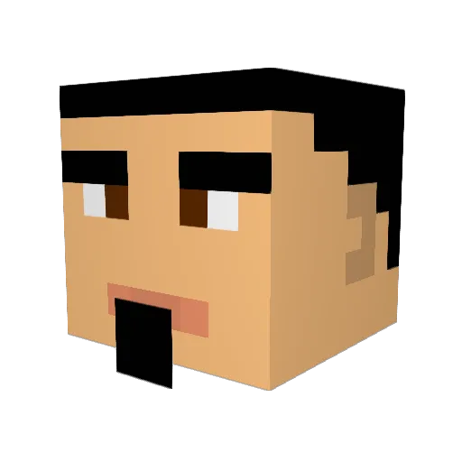 Hallorann Minecraft avatar head, 3D render