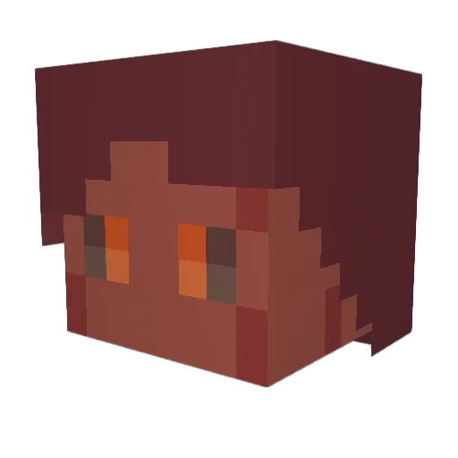 Hallowyd Minecraft avatar head, 3D render