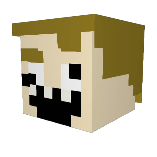 Hallucigenia Minecraft avatar head, 3D render