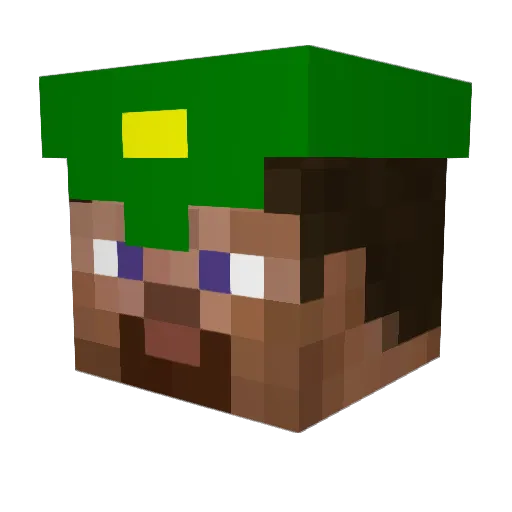 Halmet Minecraft avatar head, 3D render