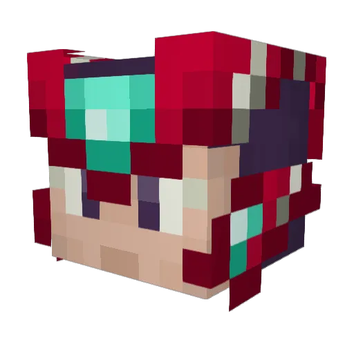 Halofired9 Minecraft avatar head, 3D render