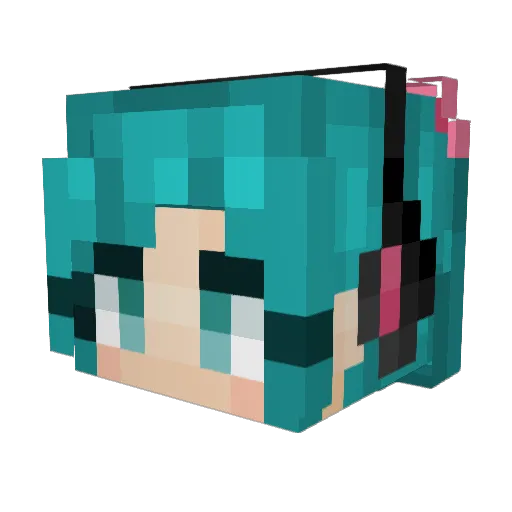 Halogurl Minecraft avatar head, 3D render
