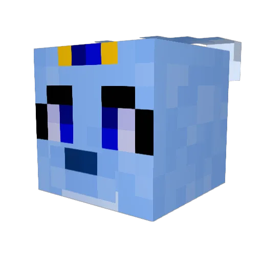Halothecat Minecraft avatar head, 3D render