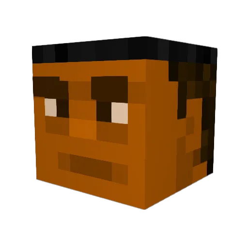 Halpertina Minecraft avatar head, 3D render