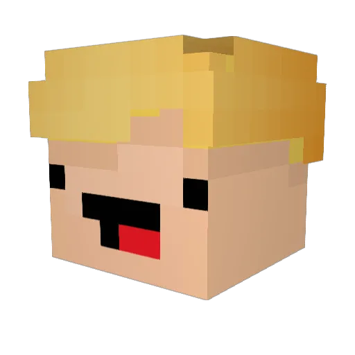 Halumati Minecraft avatar head, 3D render