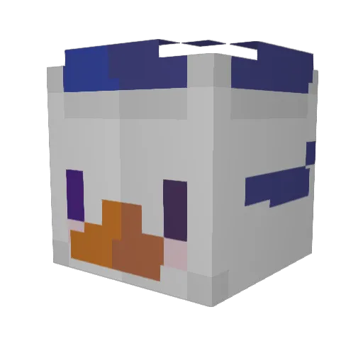 Halunki Minecraft avatar head, 3D render